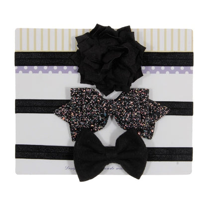 Sequin Felt Bow Lotus Flower Elastic Headbands Kid