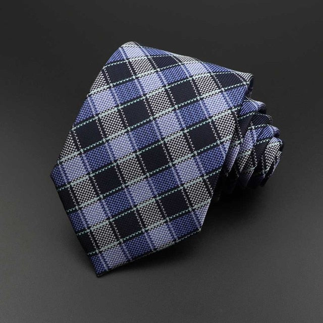 New Men's Tie Classic Solid Color Stripe Flower