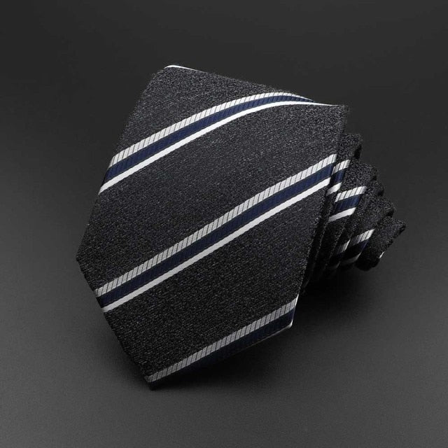 New Men's Tie Classic Solid Color Stripe Flower