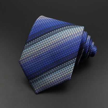 New Men's Tie Classic Solid Color Stripe Flower