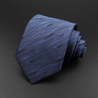 New Men's Tie Classic Solid Color Stripe Flower