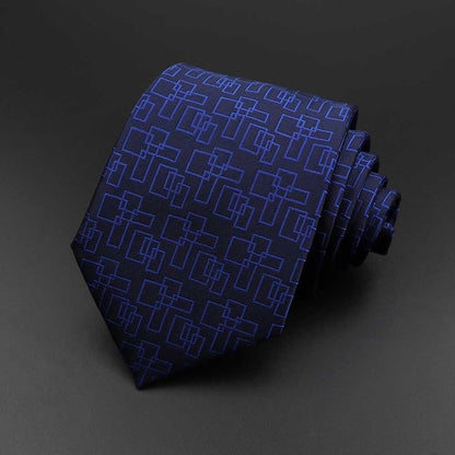 New Men's Tie Classic Solid Color Stripe Flower