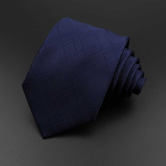 New Men's Tie Classic Solid Color Stripe Flower