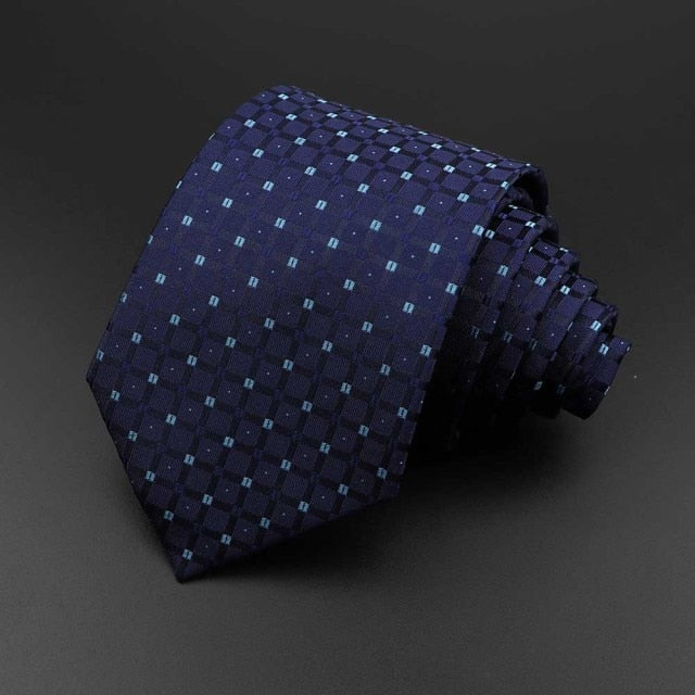 New Men's Tie Classic Solid Color Stripe Flower