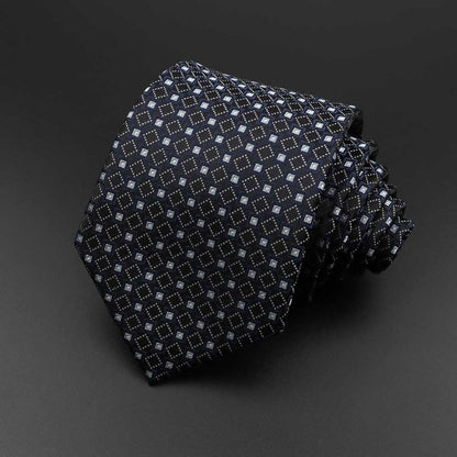 New Men's Tie Classic Solid Color Stripe Flower