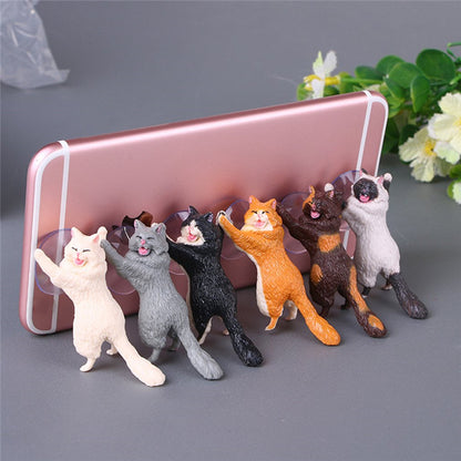 Cat Figurine Miniature Cat Sucker Design Phone