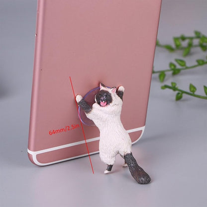 Cat Figurine Miniature Cat Sucker Design Phone