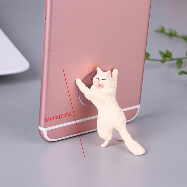 Cat Figurine Miniature Cat Sucker Design Phone