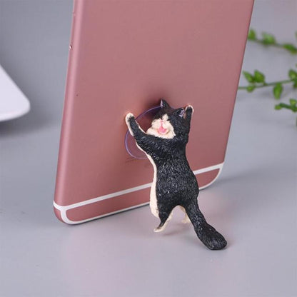 Cat Figurine Miniature Cat Sucker Design Phone