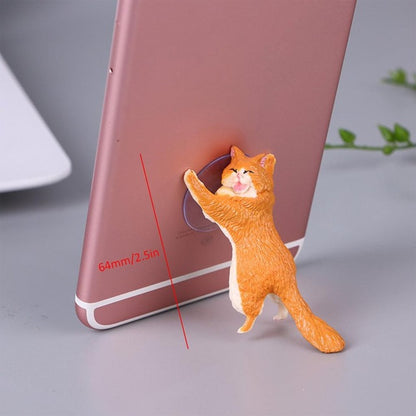 Cat Figurine Miniature Cat Sucker Design Phone