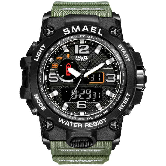 Waterproof Clock Alarm Wristwatch Quartz Military Watch