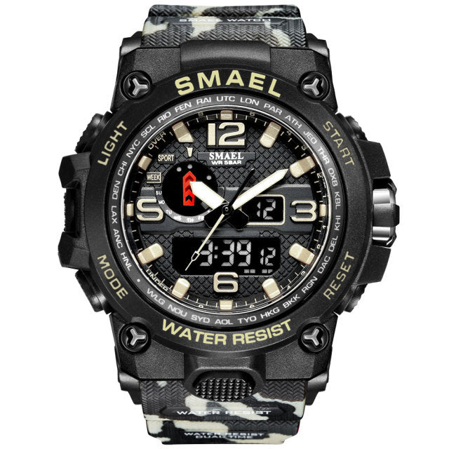 Waterproof Clock Alarm Wristwatch Quartz Military Watch