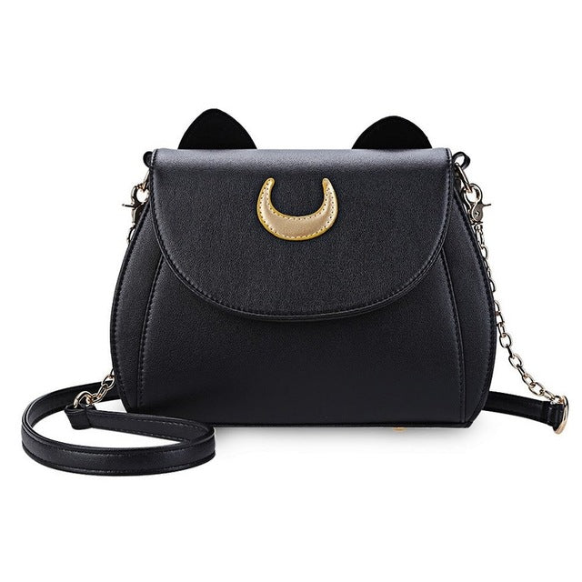 Black Luna Cat Shape Chain Shoulder Bag