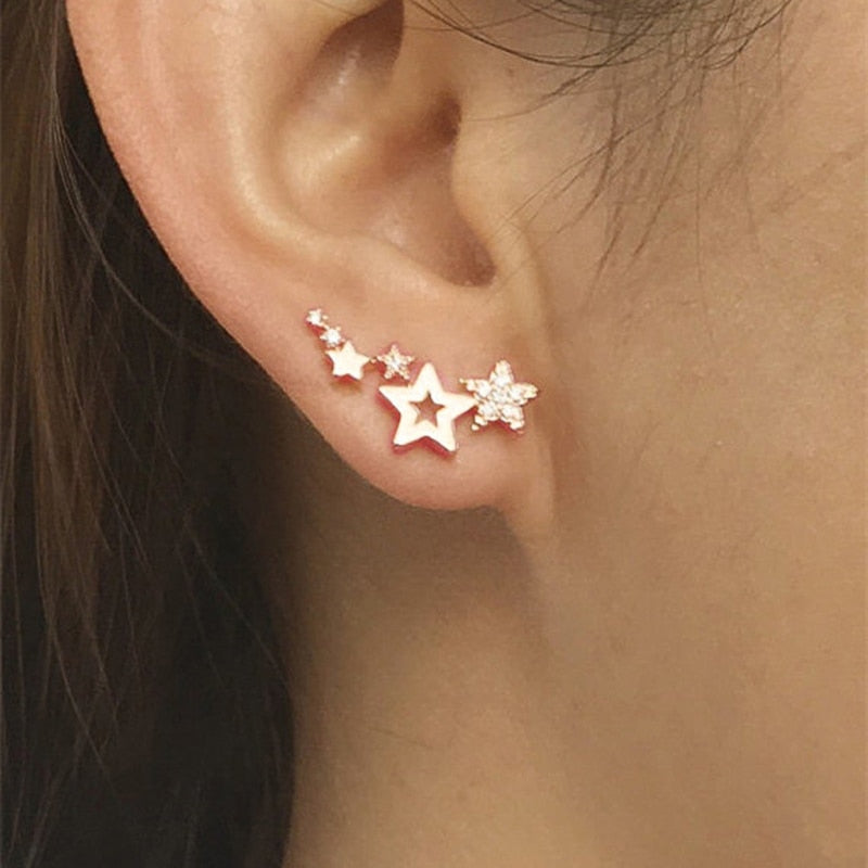 Hot Selling Simple Stylish Star Women Drop Earring