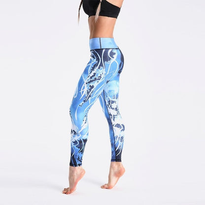 Spandex High Waist Digital Printed Fitness Leggings