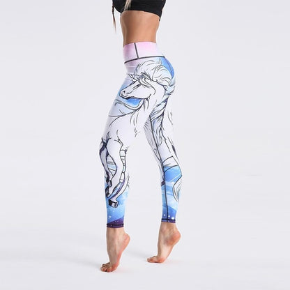 Spandex High Waist Digital Printed Fitness Leggings