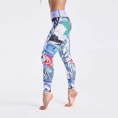 Spandex High Waist Digital Printed Fitness Leggings