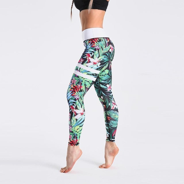 Spandex High Waist Digital Printed Fitness Leggings