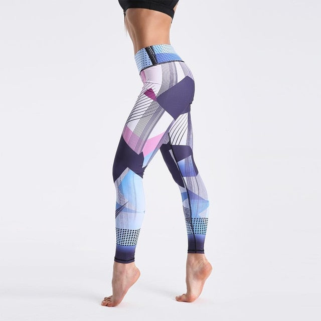 Spandex High Waist Digital Printed Fitness Leggings