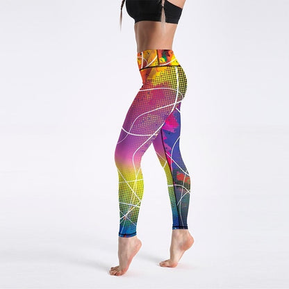 Spandex High Waist Digital Printed Fitness Leggings