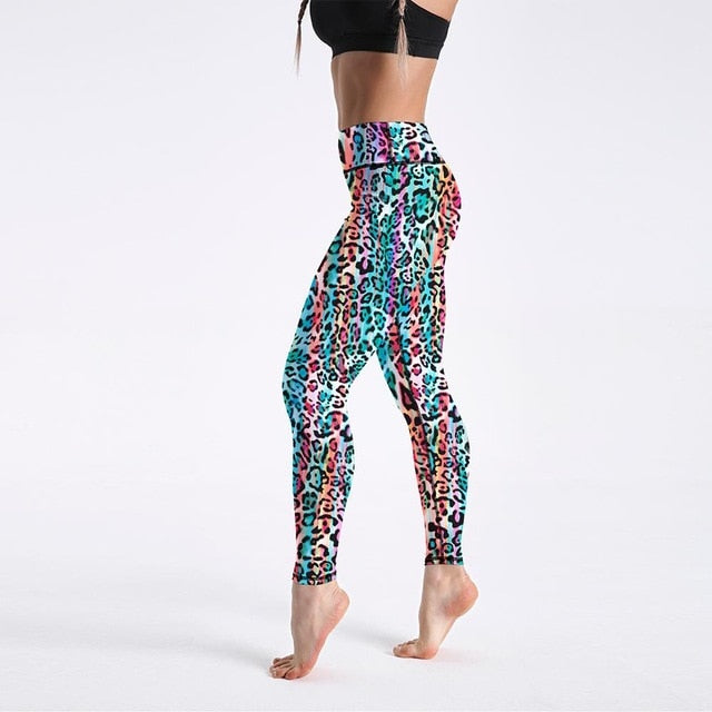 Spandex High Waist Digital Printed Fitness Leggings