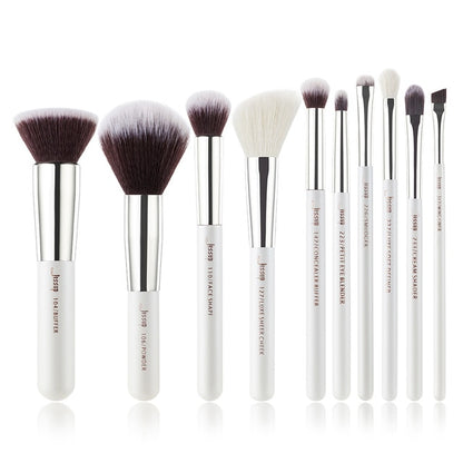 White/Silver Makeup brushes set