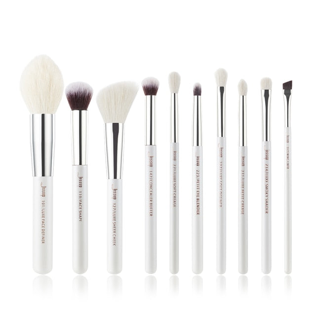 White/Silver Makeup brushes set