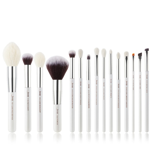 White/Silver Makeup brushes set