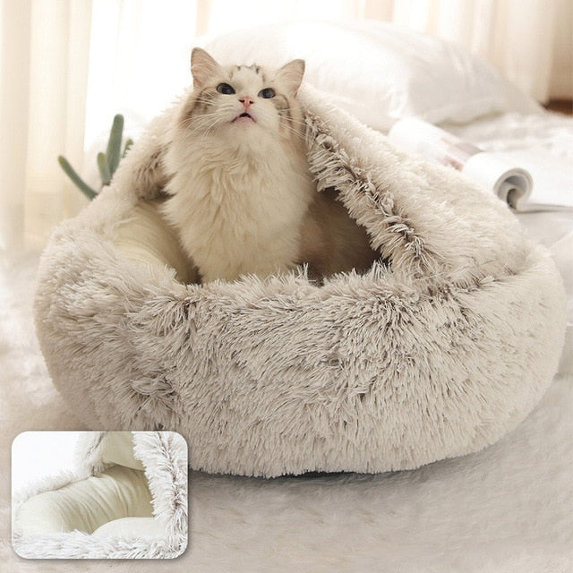 Style Pet Dog Cat Bed Round Plush Cat