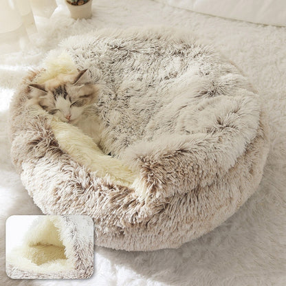 Style Pet Dog Cat Bed Round Plush Cat