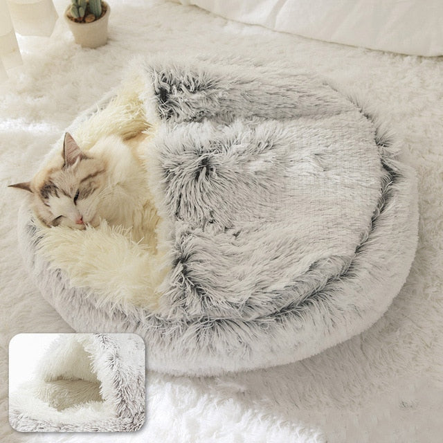 Style Pet Dog Cat Bed Round Plush Cat