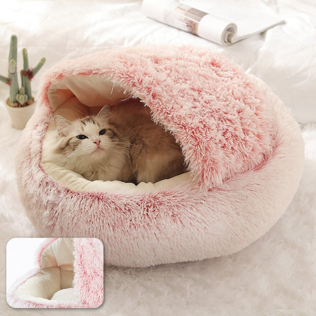 Style Pet Dog Cat Bed Round Plush Cat