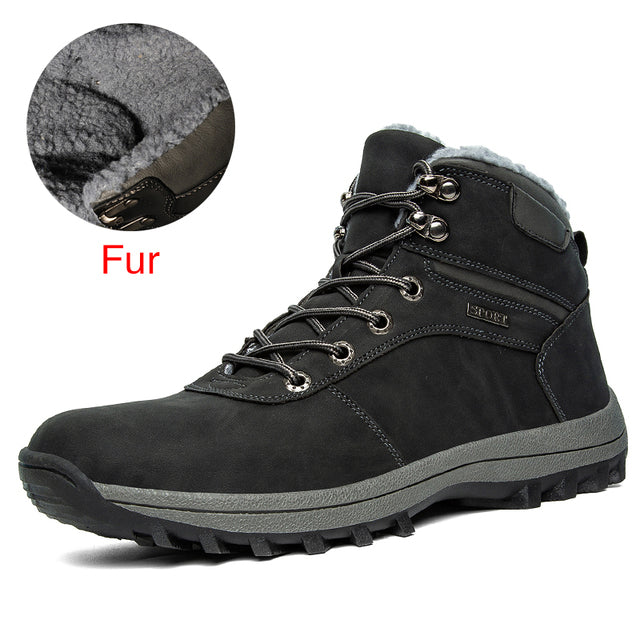 Genuine Leather Fur Plus Snow Boot