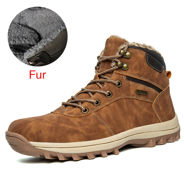 Genuine Leather Fur Plus Snow Boot