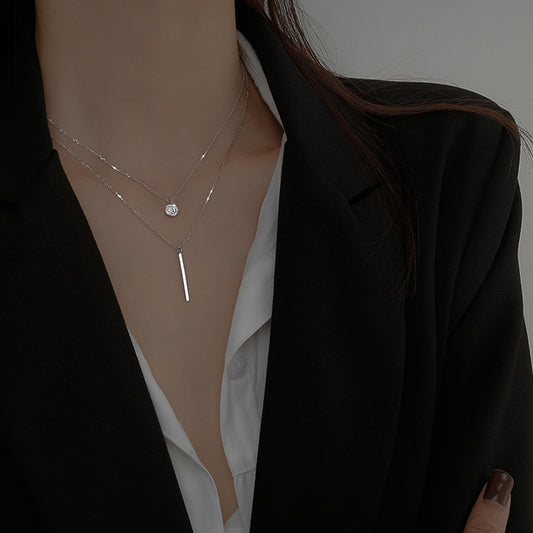 925 Sterling Silver Double layer Necklace