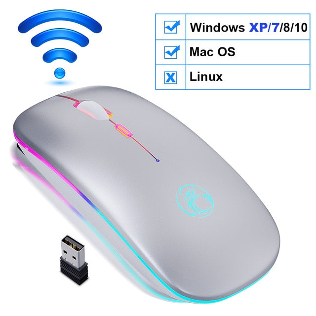 Wireless Mouse Bluetooth RGB Rechargeable Mouse