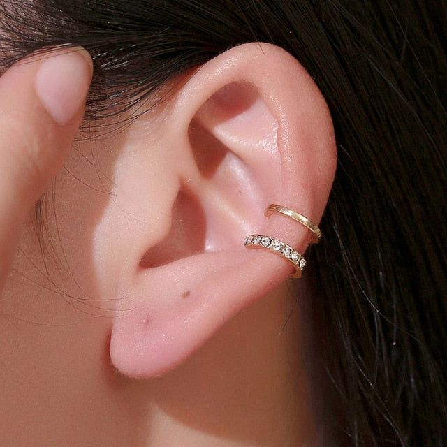 Ear Cuff Gold Leaves Non-Piercing