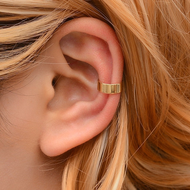 Ear Cuff Gold Leaves Non-Piercing