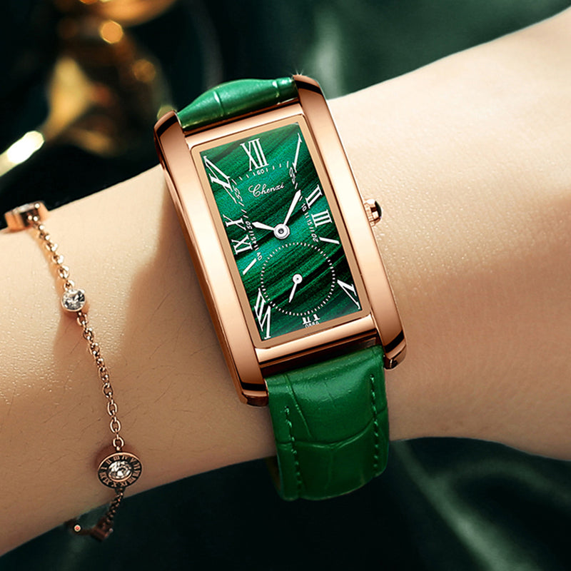 Elegant Watch Malachite Green Casual Waterproof