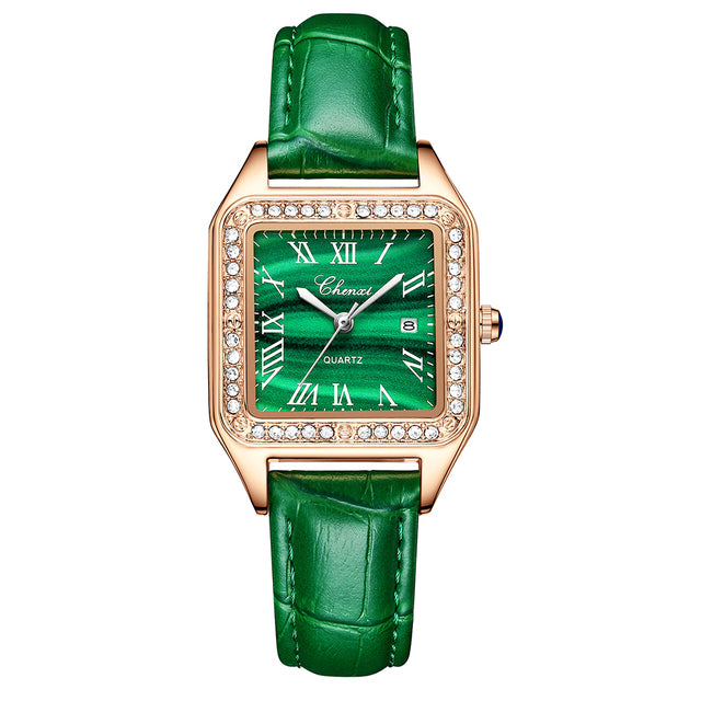 Elegant Watch Malachite Green Casual Waterproof