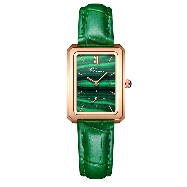 Elegant Watch Malachite Green Casual Waterproof