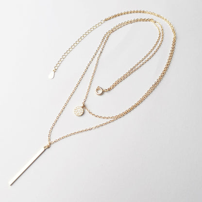 925 Sterling Silver Double layer Necklace