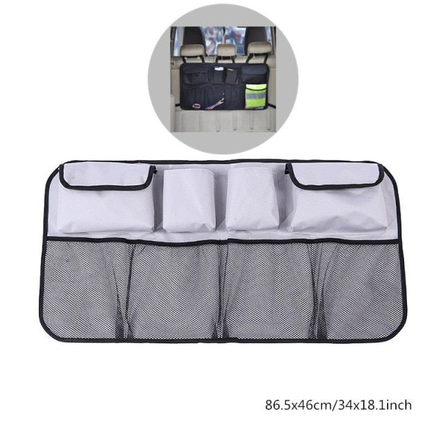 Car Rear Seat Back Storage Bag Multi Hanging Nets Pocket