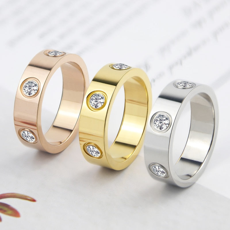 Luxury Shiny Rotating Circle Crystal Ring