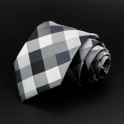 New Men's Tie Classic Solid Color Stripe Flower