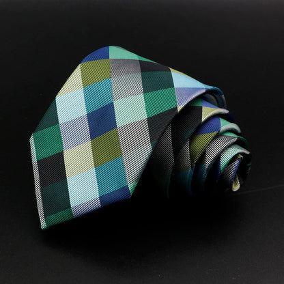 New Men's Tie Classic Solid Color Stripe Flower