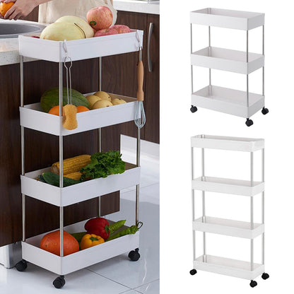 Trolley kitchen rack with wheel