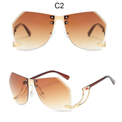 Irregular Rimless Sunglasses