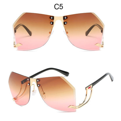 Irregular Rimless Sunglasses