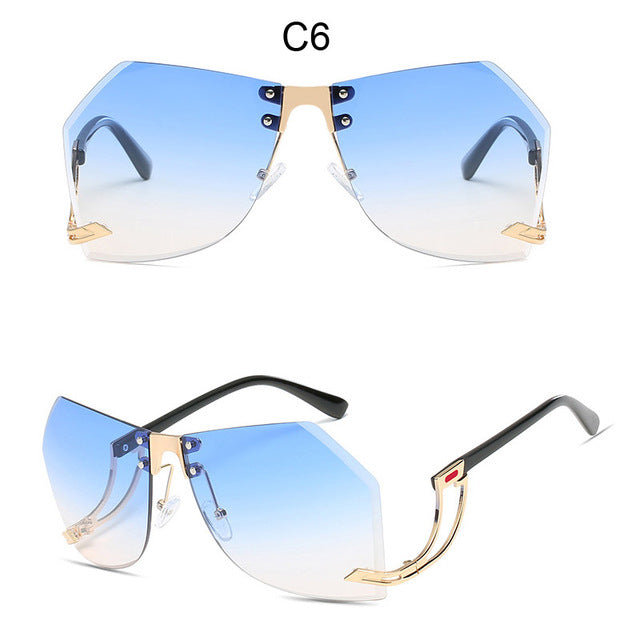 Irregular Rimless Sunglasses